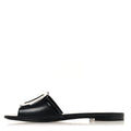 Lambskin Patent Calfskin CC Cutout Mules 38 Black