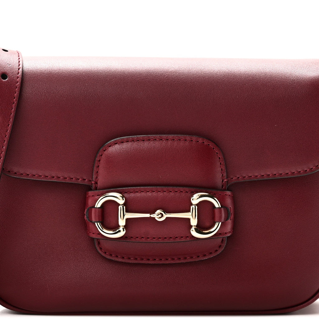 Arabella Calfskin Horsebit 1955 Shoulder Bag Rosso Ancora