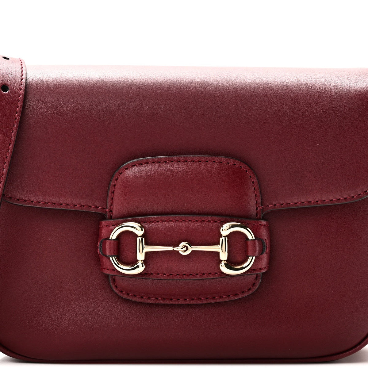 Arabella Calfskin Horsebit 1955 Shoulder Bag Rosso Ancora