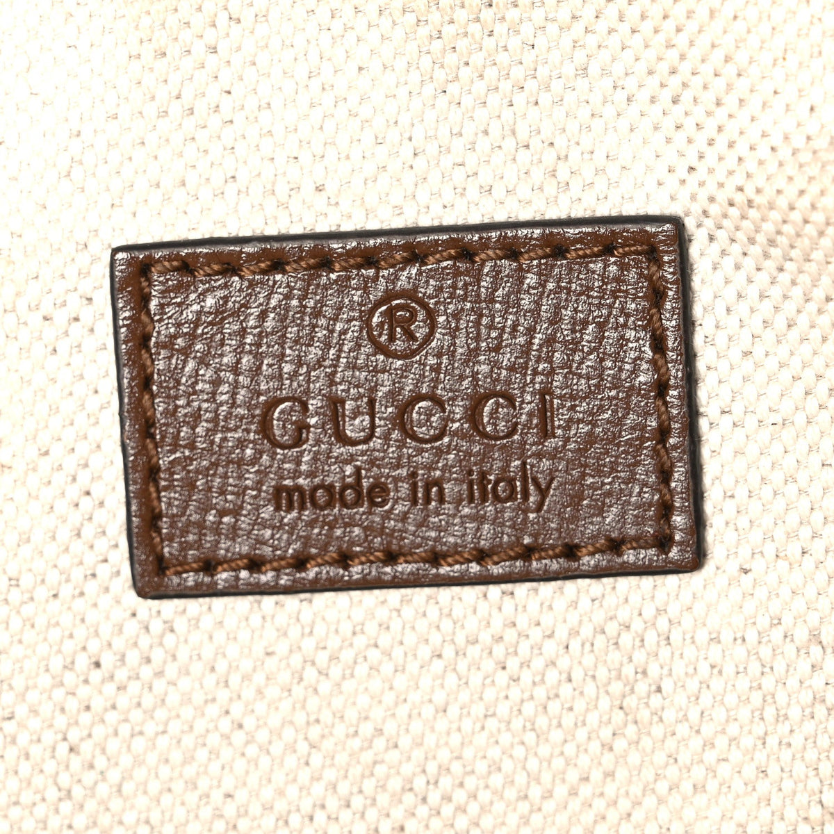 GG Supreme Monogram Textured Calfskin Retro Interlocking G Belt Bag Beige Ebony Brown Sugar