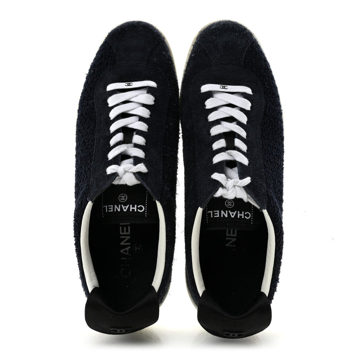 Tweed Suede Womens Sneakers 40.5 Navy