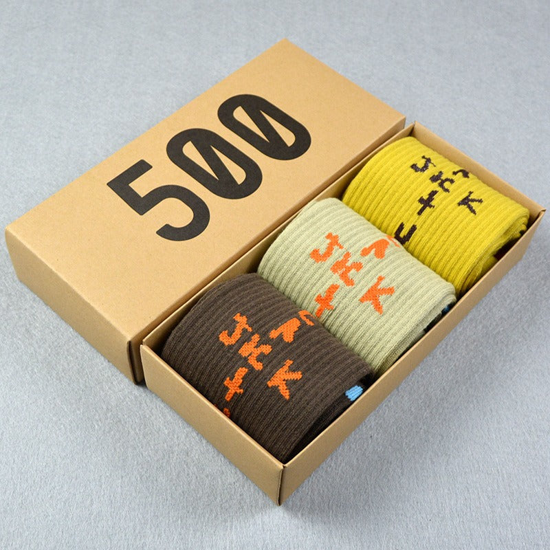 Men socks graffiti letter cotton socks