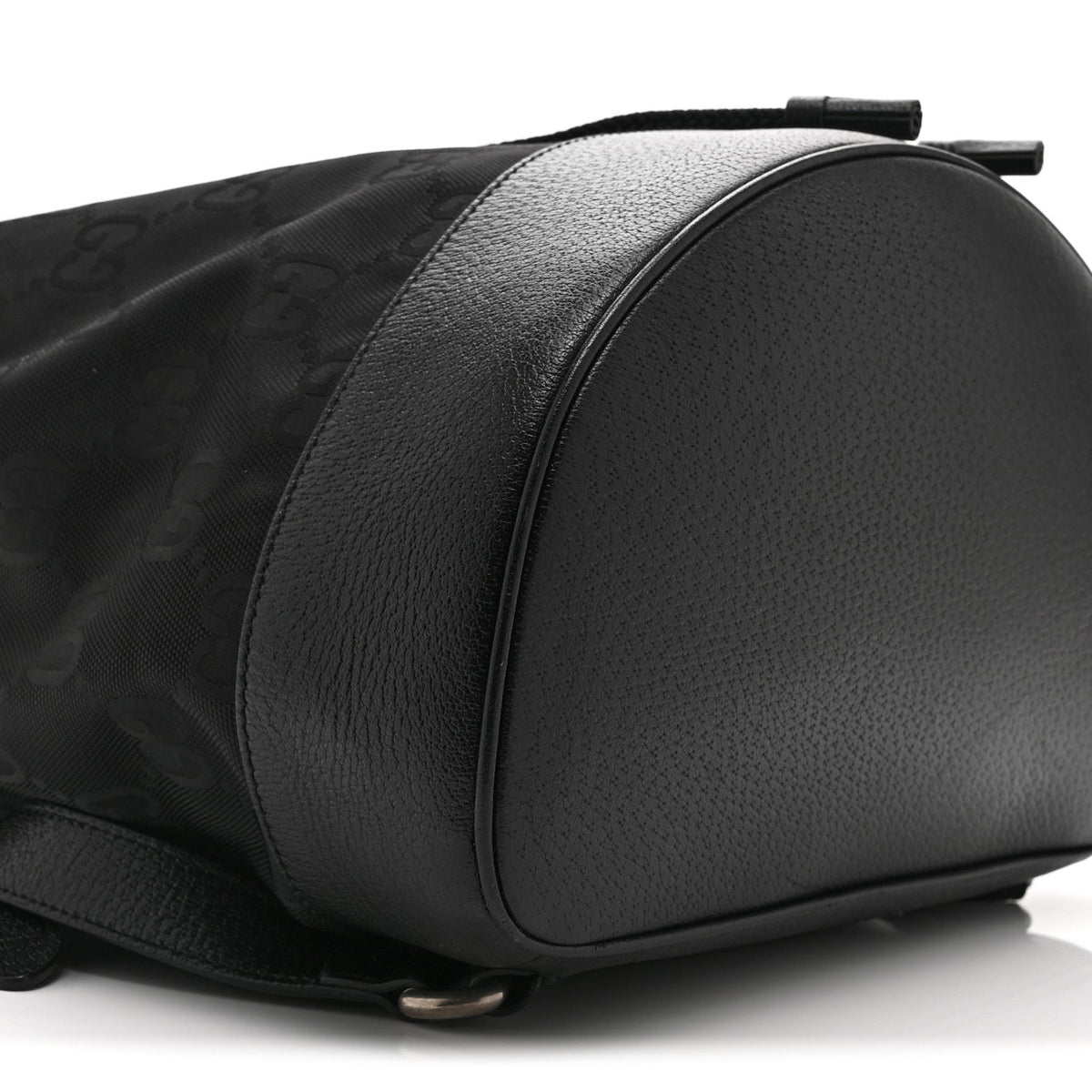 Econyl Nylon Monogram Off The Grid Drawstring Bucket Backpack Black