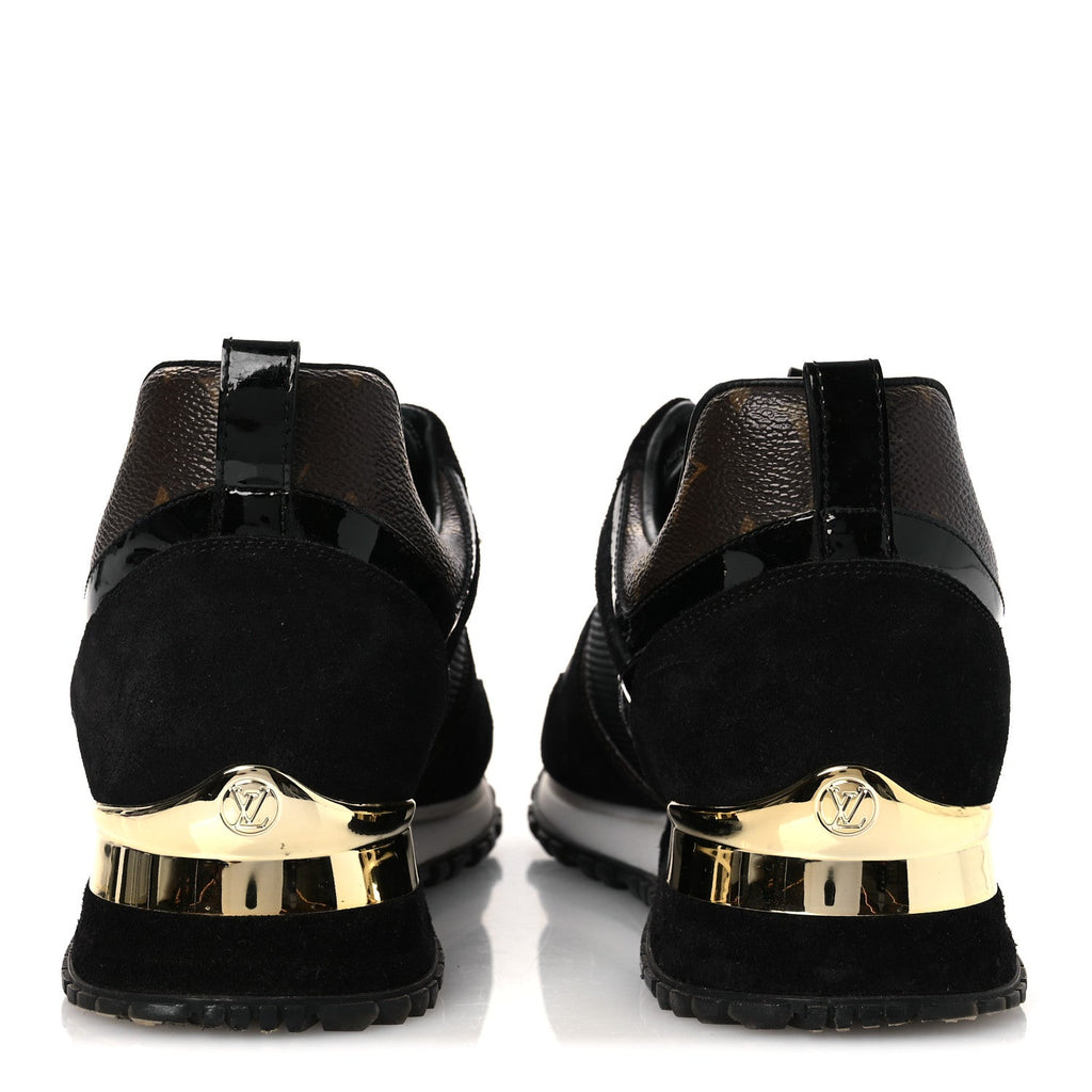 Suede Monogram Run Away Sneakers 38.5 Black