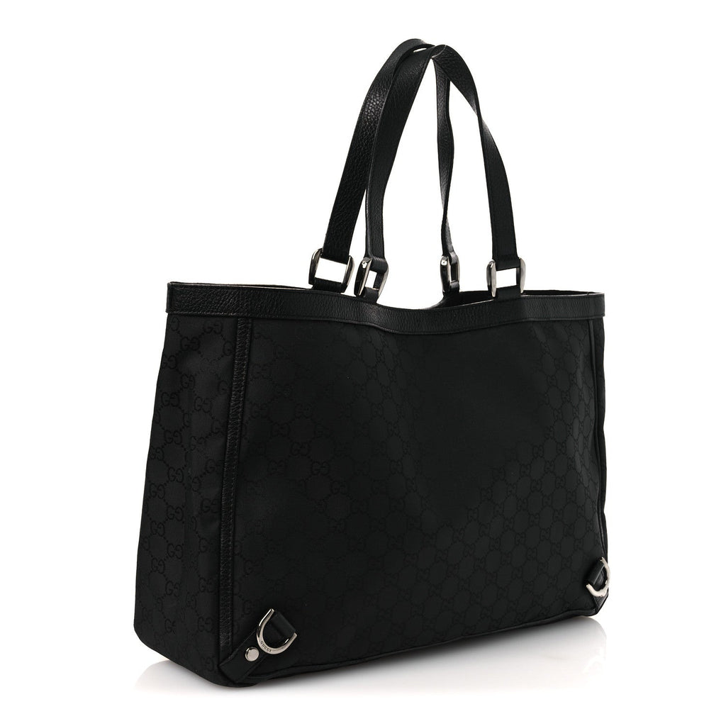 Nylon Monogram Large Abbey Tote Black