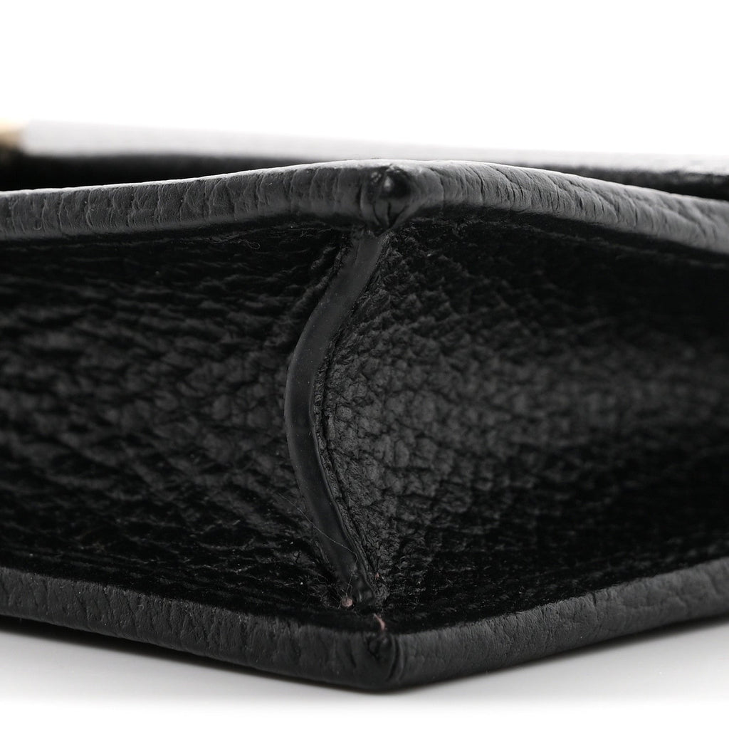 Dollar Calfskin Interlocking G Chain Wallet Black