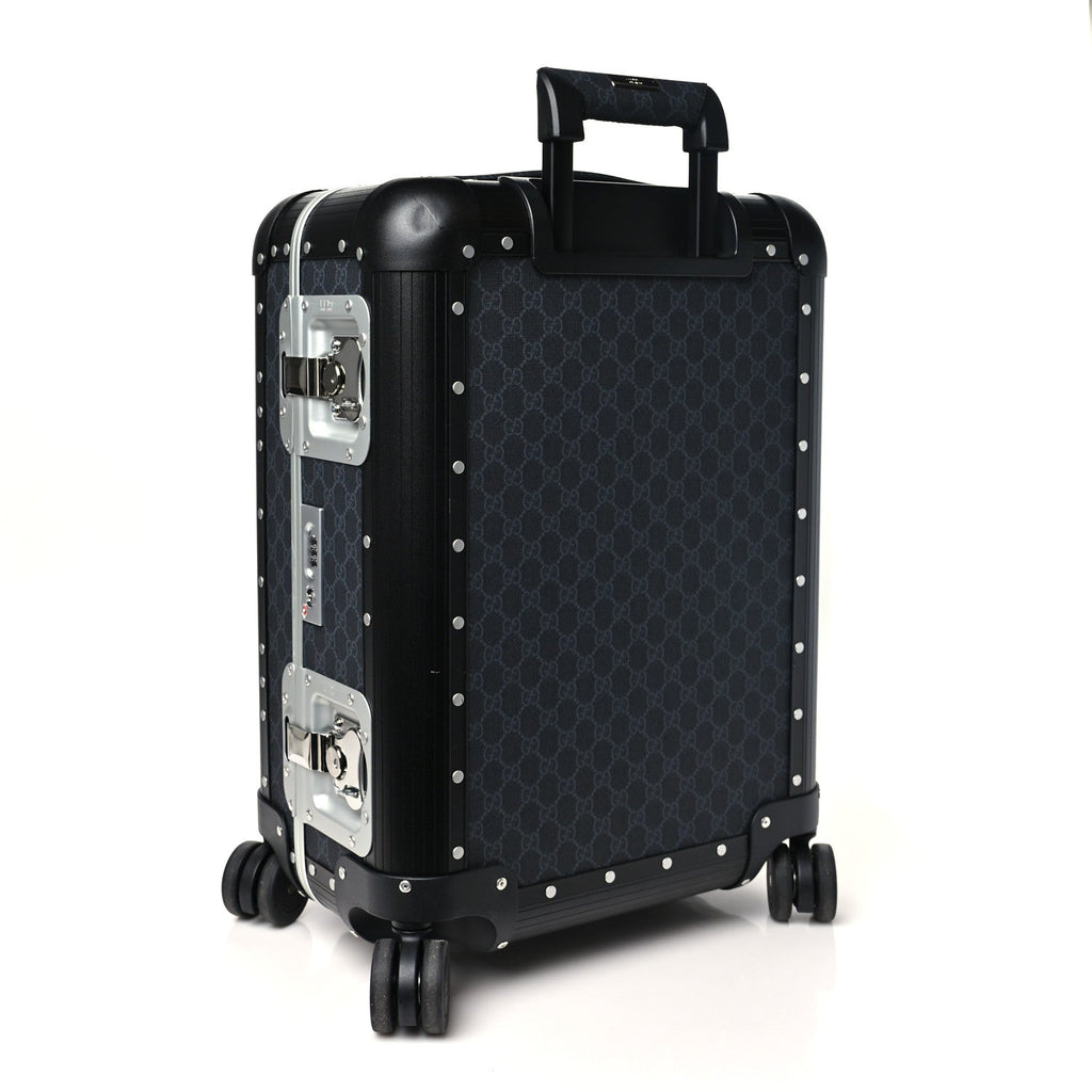 Aluminum GG Supreme Monogram Porter Cabin Plus Trolley Black