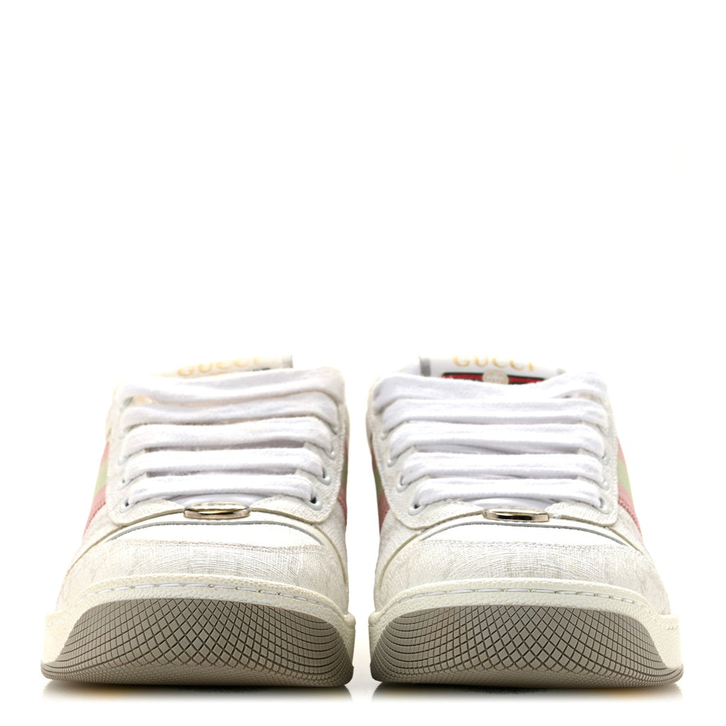 GG Monogram Web Screener Sneakers 35.5 White Grey Pink
