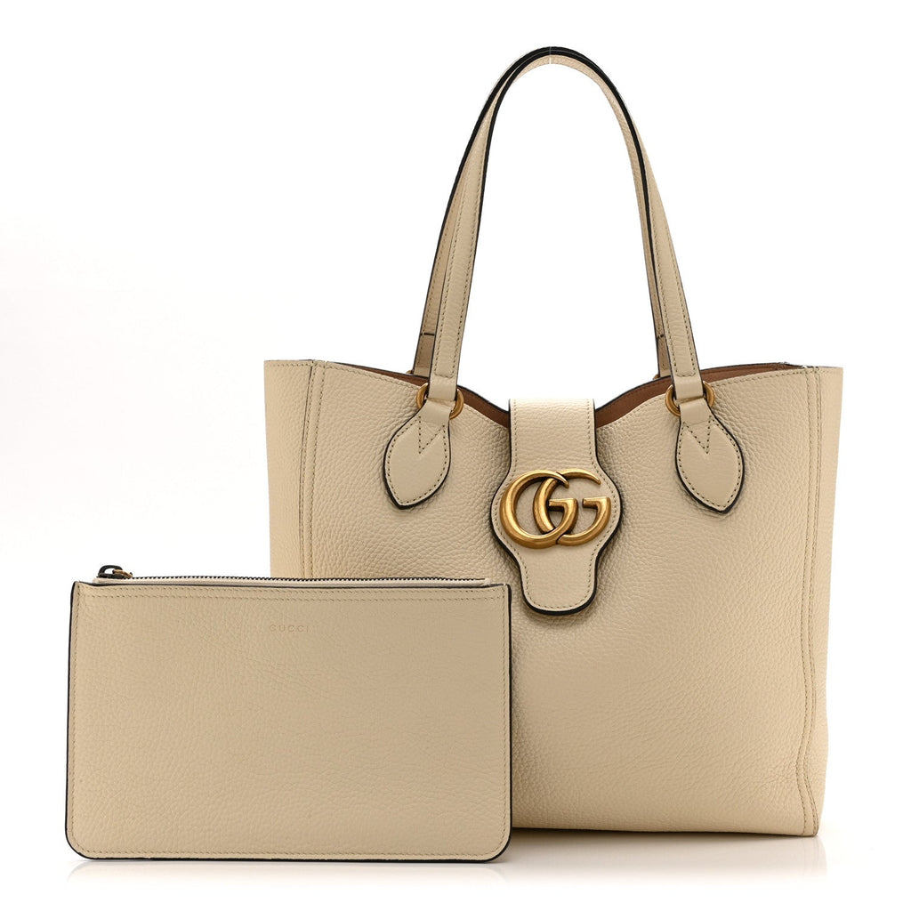 New Sakai Calfskin Lux Small Dahlia Tote Mystic White