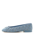 Denim Quilted CC Cap Toe Ballerina Flats 40 Light Blue