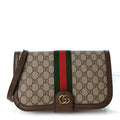 GG Supreme Monogram Web Ophidia Flap Messenger Bag  Beige New Acero