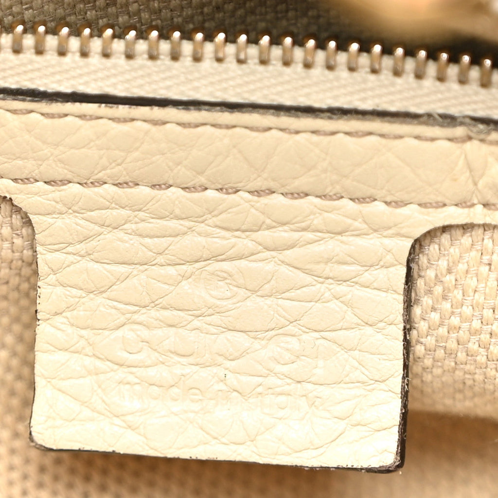 Pebbled Calfskin Medium Soho Chain Shoulder Bag Off White