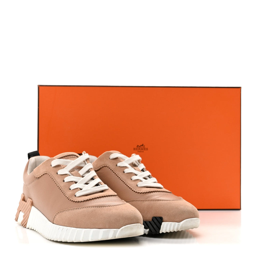 Sport Goatskin Suede Goatskin Womens Bouncing Sneakers 37 Beige Perlino