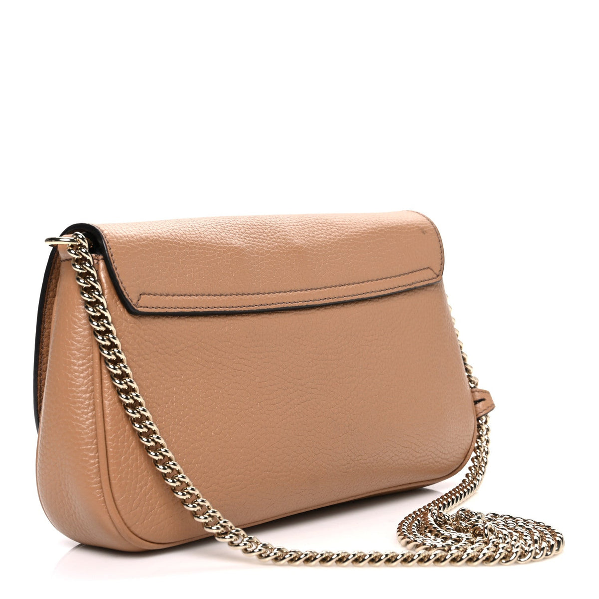 Pebbled Calfskin Medium Soho Flap Crossbody Camelia