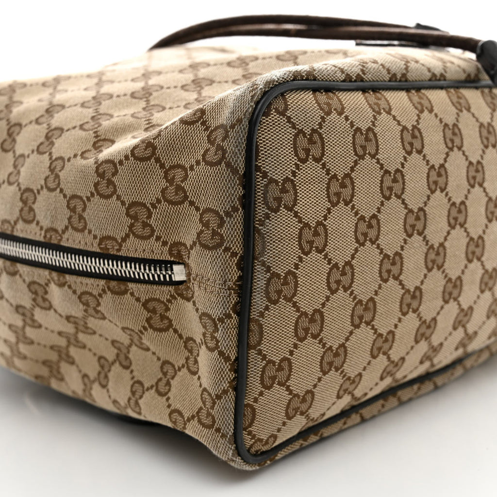 Monogram Dollar Calfskin O Drawstring Backpack Beige Ebony Testa di Moro Dark Chocolate