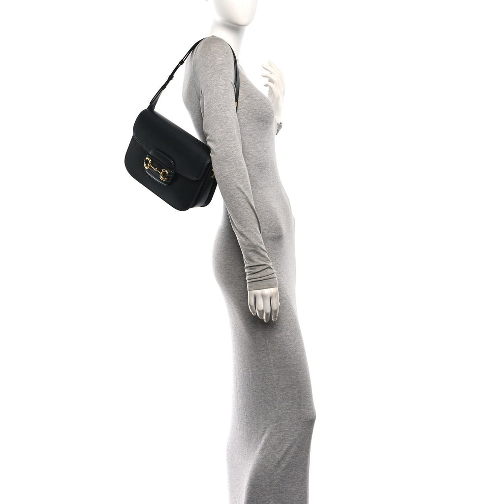 Azalea Calfskin Horsebit 1955 Shoulder Bag Black Black