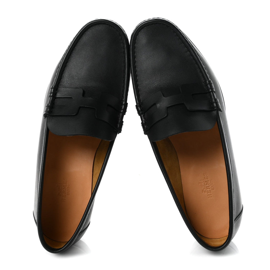 Calfskin Mens Kennedy Loafers 40.5 Black