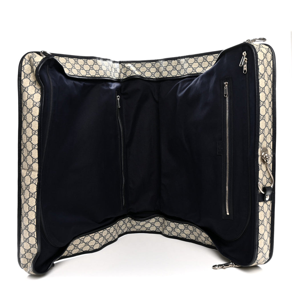 GG Supreme Monogram Web Savoy Garment Bag Beige Blue