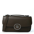 Senna Calfskin Petite GG Top Handle Shoulder Bag Brown