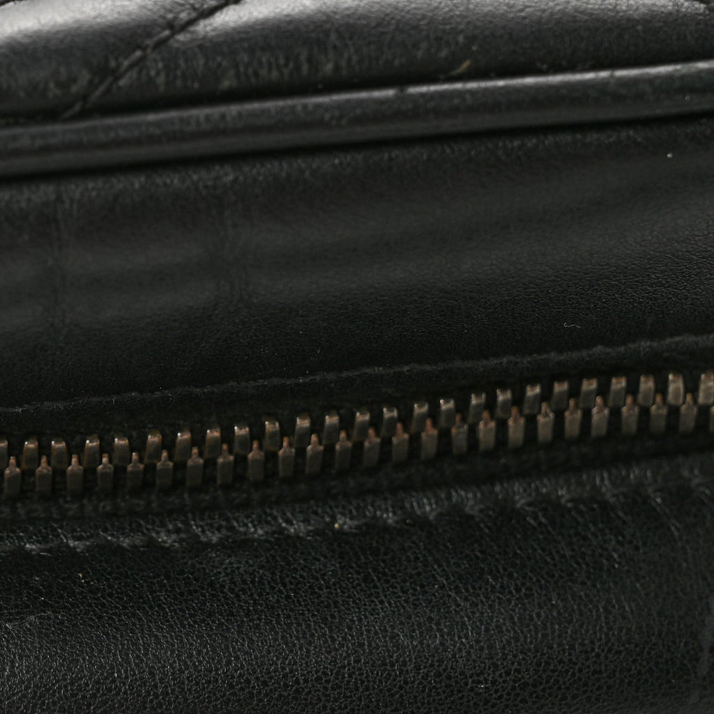 Calfskin Matelasse Monochrome Small GG Marmont Chain Shoulder Bag Black