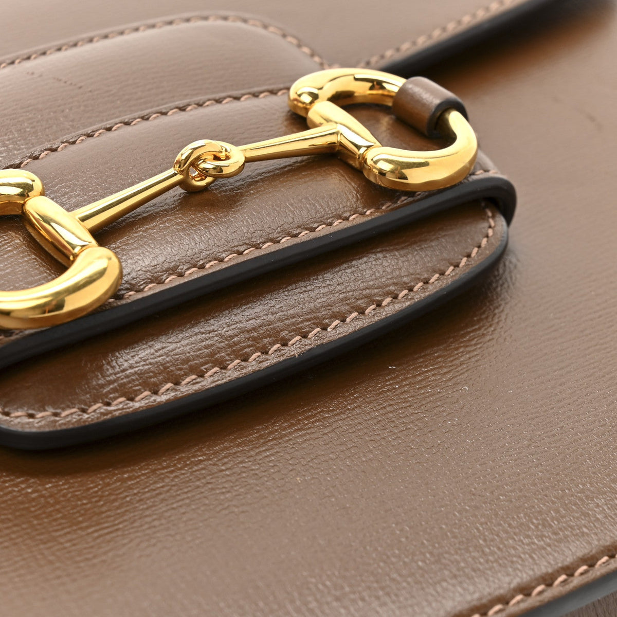 Azalea Calfskin Horsebit 1955 Shoulder Bag Brown Sugar