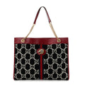 Tweed GG Monogram Large Rajah Chain Tote Romantic Cherry Black White