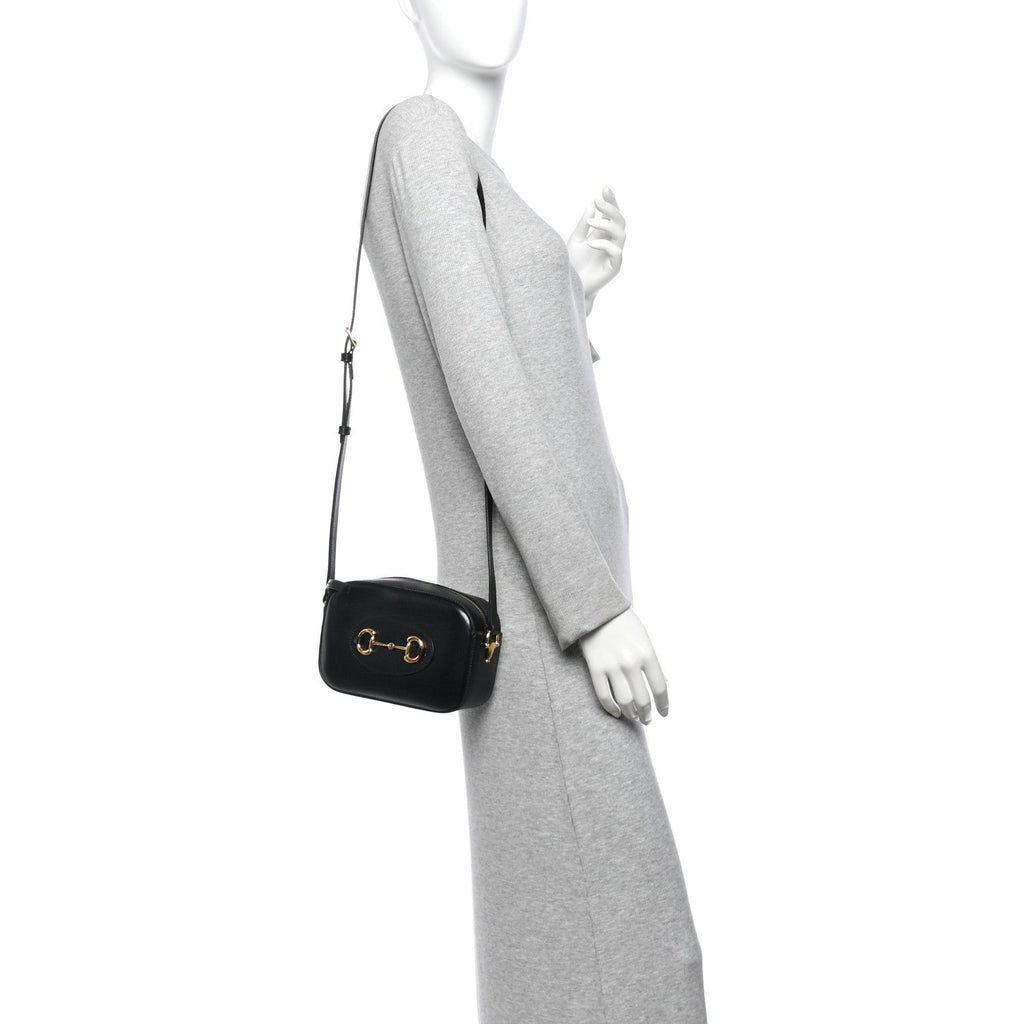 Calfskin Mini Horsebit 1955 Camera Shoulder Bag  Black