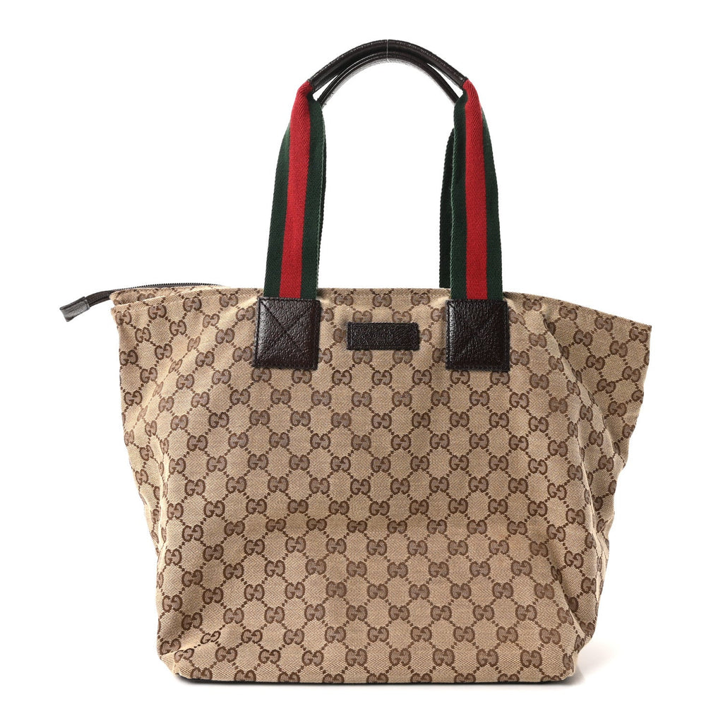 Monogram Large Web Handle Bucket Tote Dark Brown