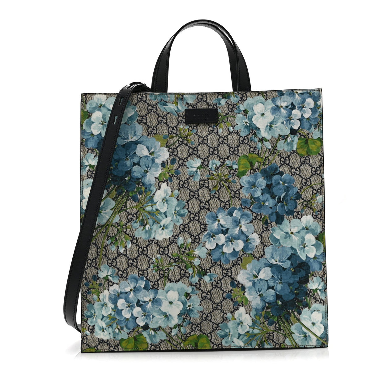 Soft GG Supreme Monogram Blooms Vertical Tote Blue