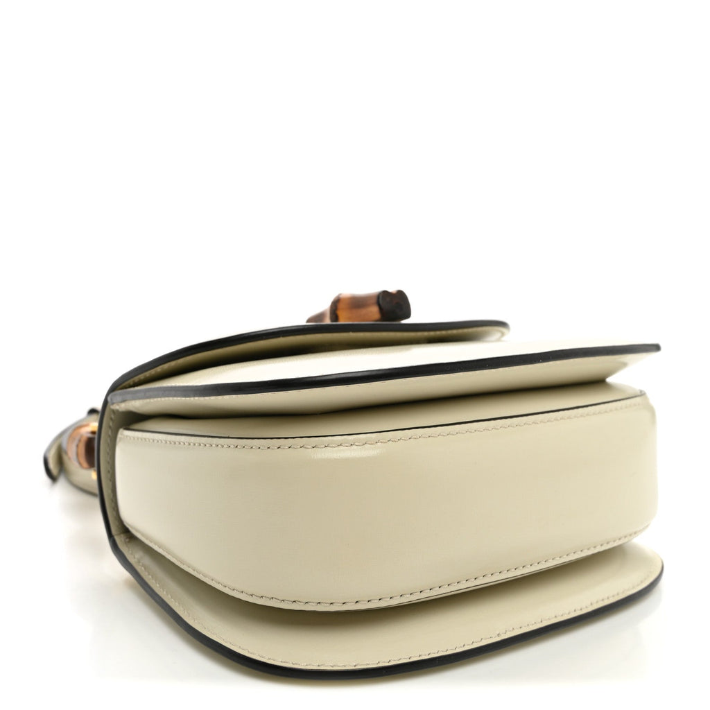 Boarded Dyana Lux Calfskin Web Mini Bamboo 1947 Top Handle Bag Mystic White