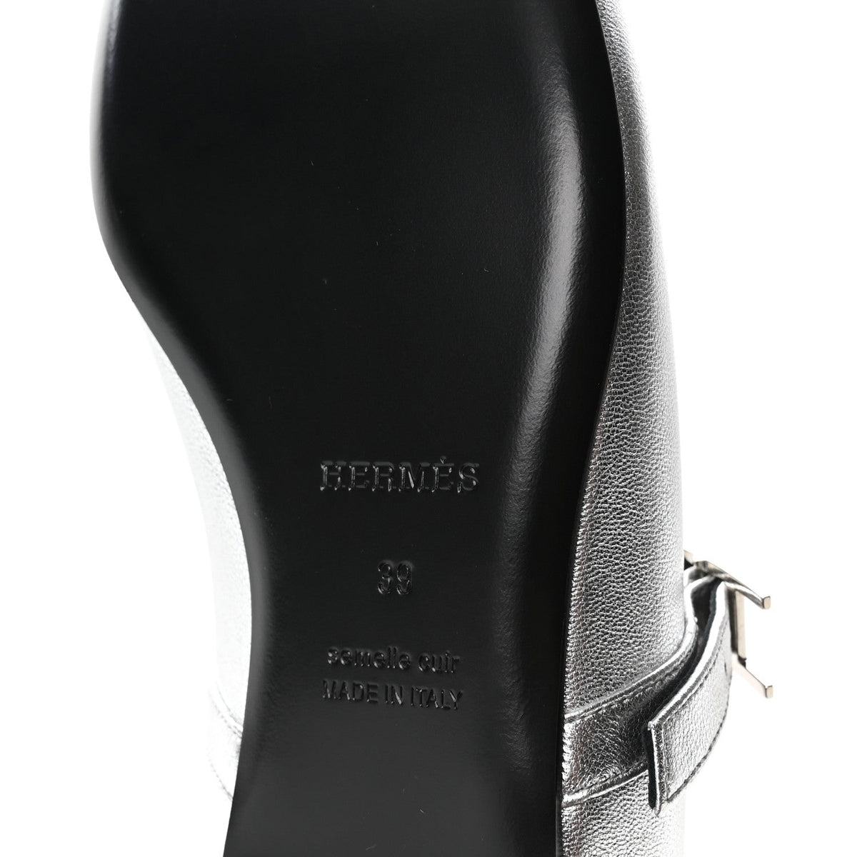 Metallic Goatskin Jane Ballet Flats 39 Gris Argente