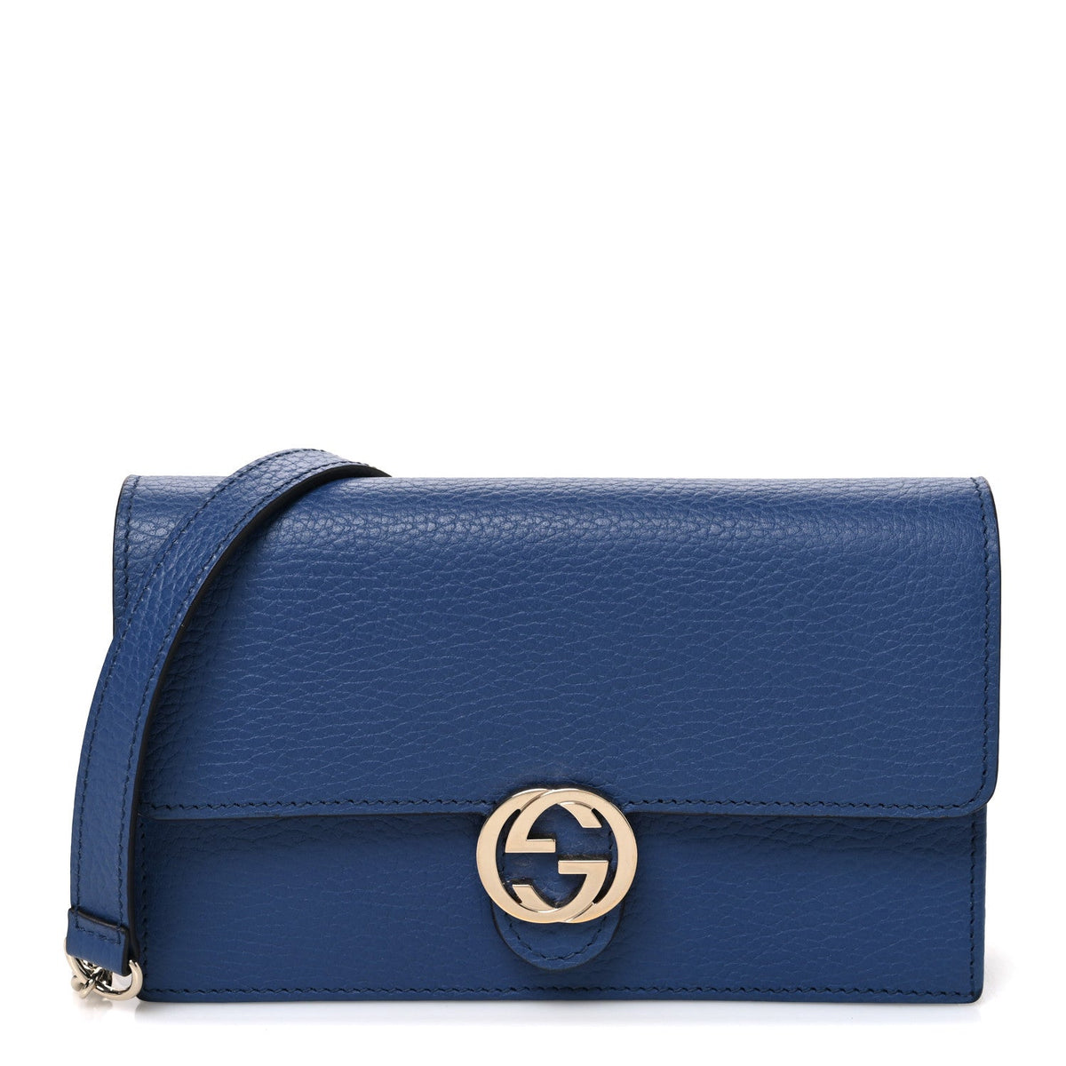 Dollar Calfskin Interlocking G Chain Wallet Caspian