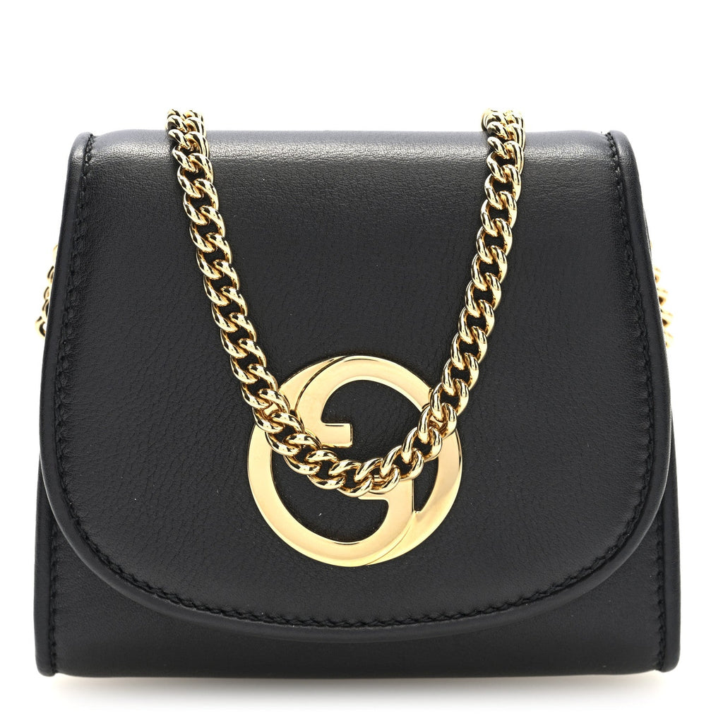 Roxy Calfskin Medium Blondie Chain Wallet Black