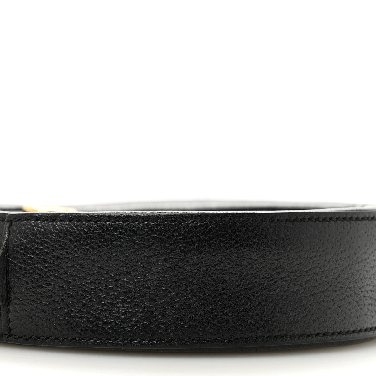 Grained Calfskin Web Mini Ophidia Round Shoulder Bag Black