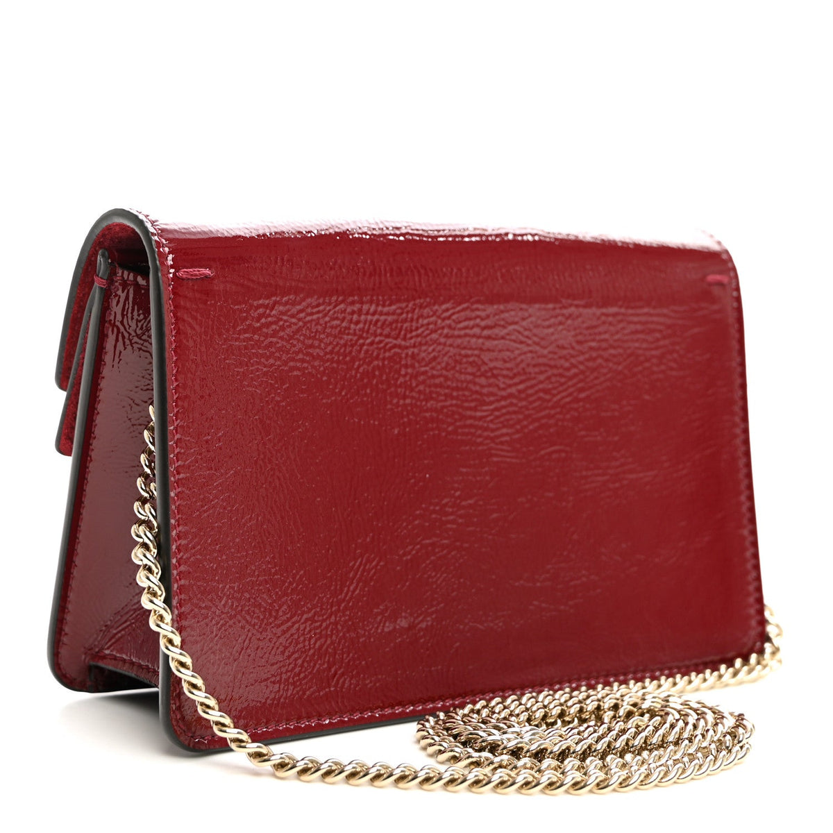 Crinkled Patent Mini Dionysus Shoulder Bag Rosso Ancora Red
