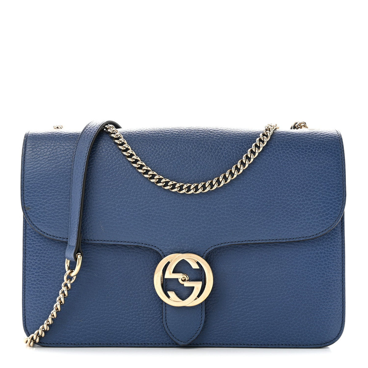 Dollar Calfskin Interlocking G Shoulder Bag  Caspian