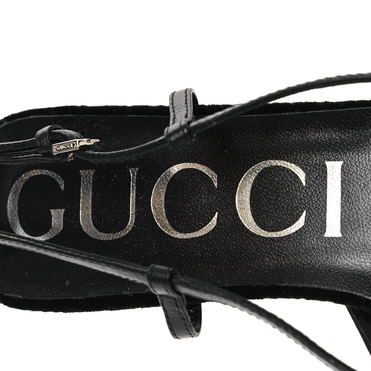 Velvet GG Monogram Slingback Ballet Flats 37.5 Black