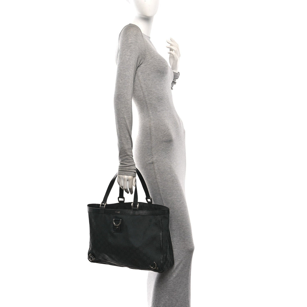 Nylon Monogram Large Abbey Tote Black