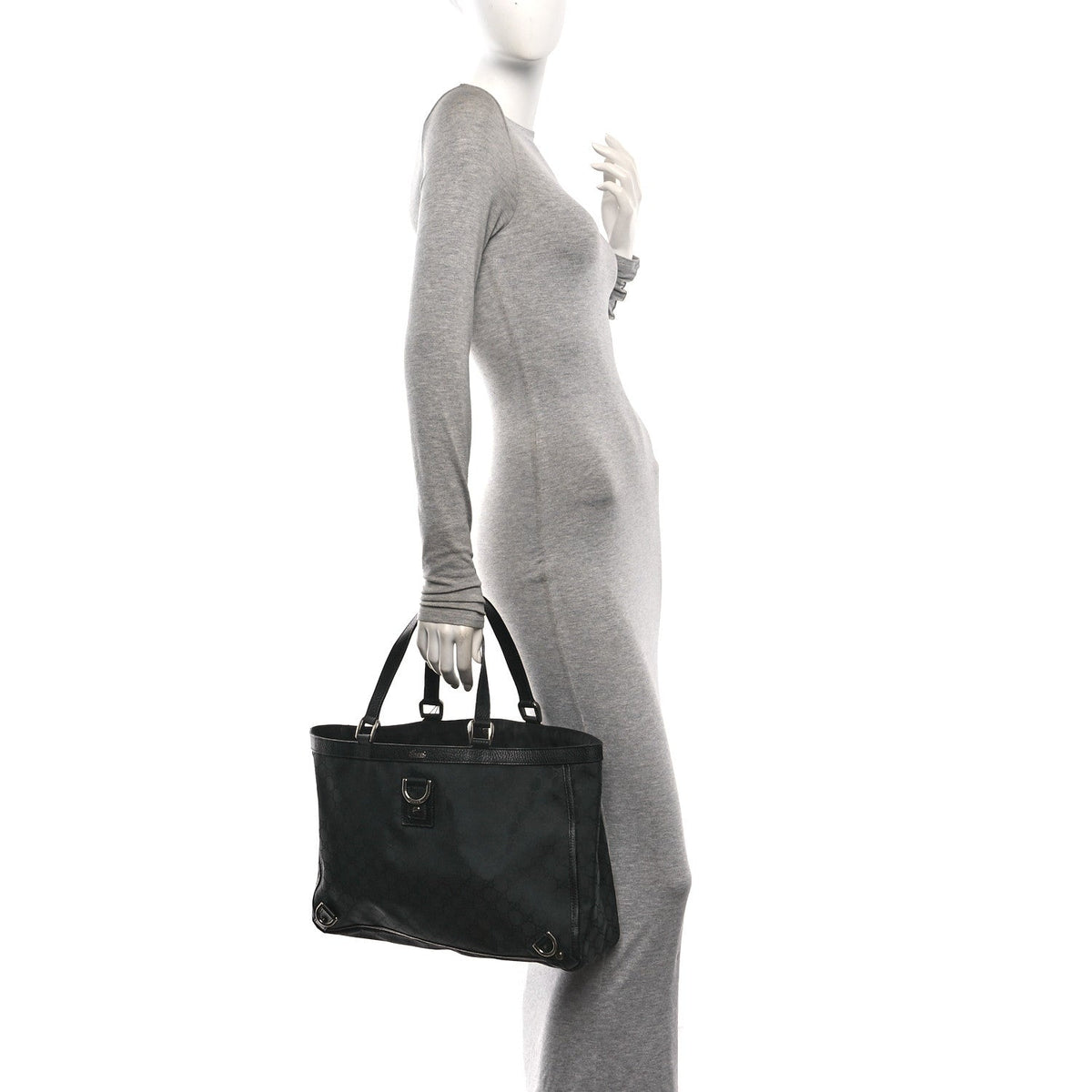 Nylon Monogram Large Abbey Tote Black