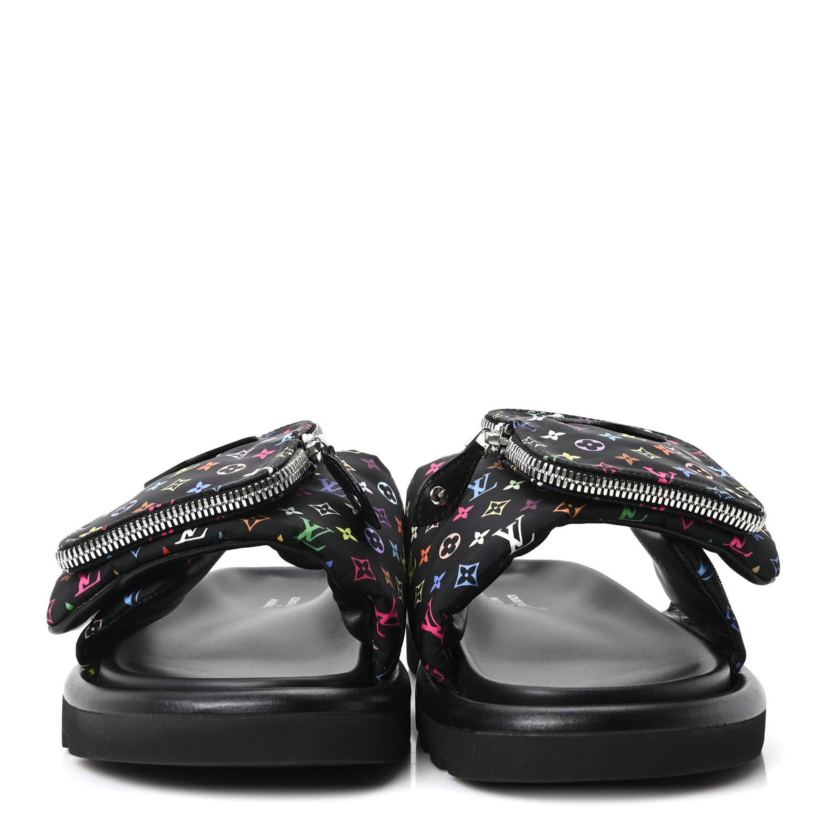 LV X TM Monogram Multicolor Pool Pillow Flat Comfort Mule 35 Black