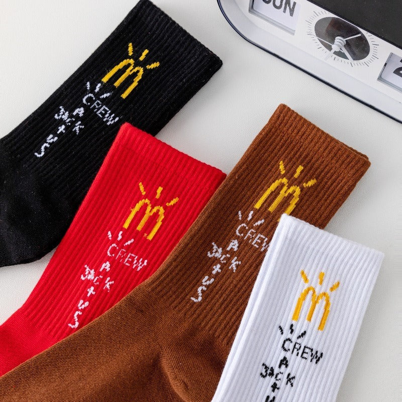 Men socks long tube graffiti