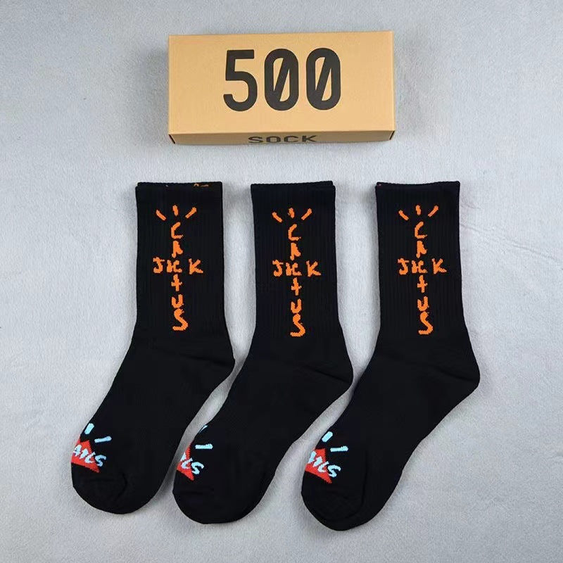 Men socks graffiti letter cotton socks