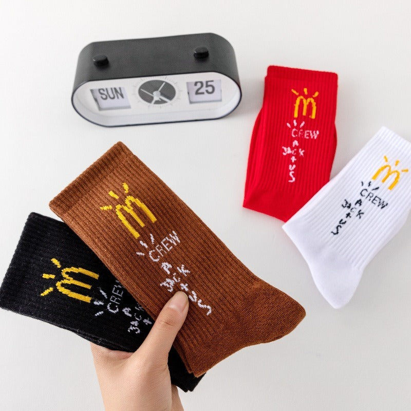 Men socks long tube graffiti