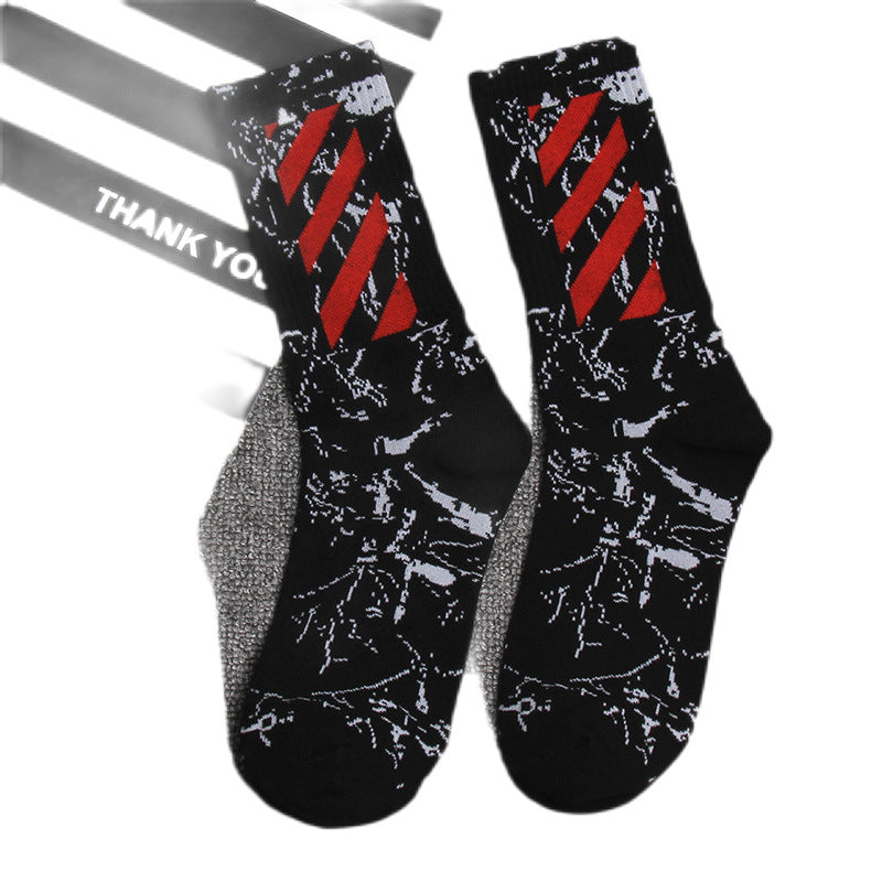 OW  whtie Socks XX stripe pattern