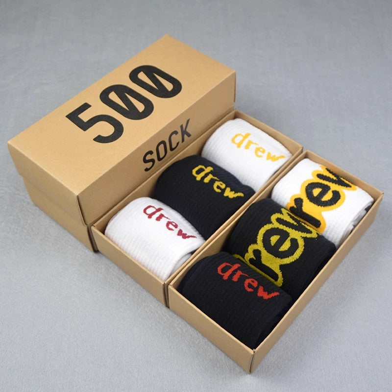 Men socks smiley face medium tube