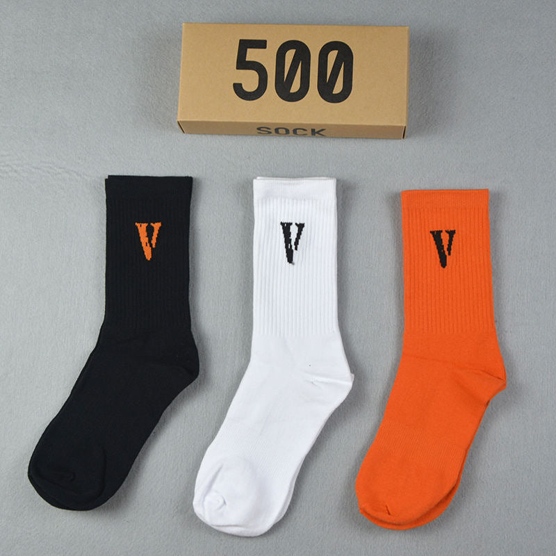 Mens Socks Big V Letter