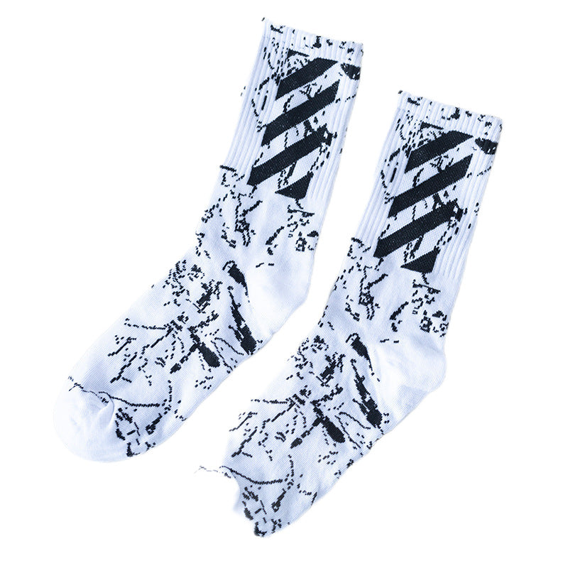 OW  whtie Socks XX stripe pattern