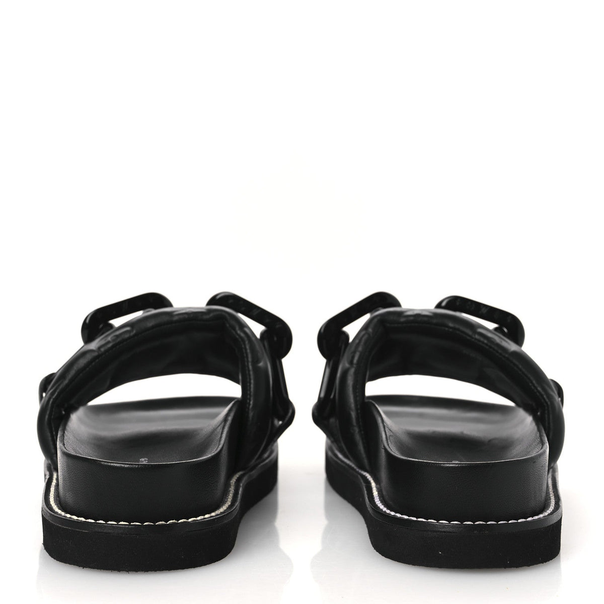 Calfskin Embossed Monogram Sunset Flat Comfort Mule 38.5 Black