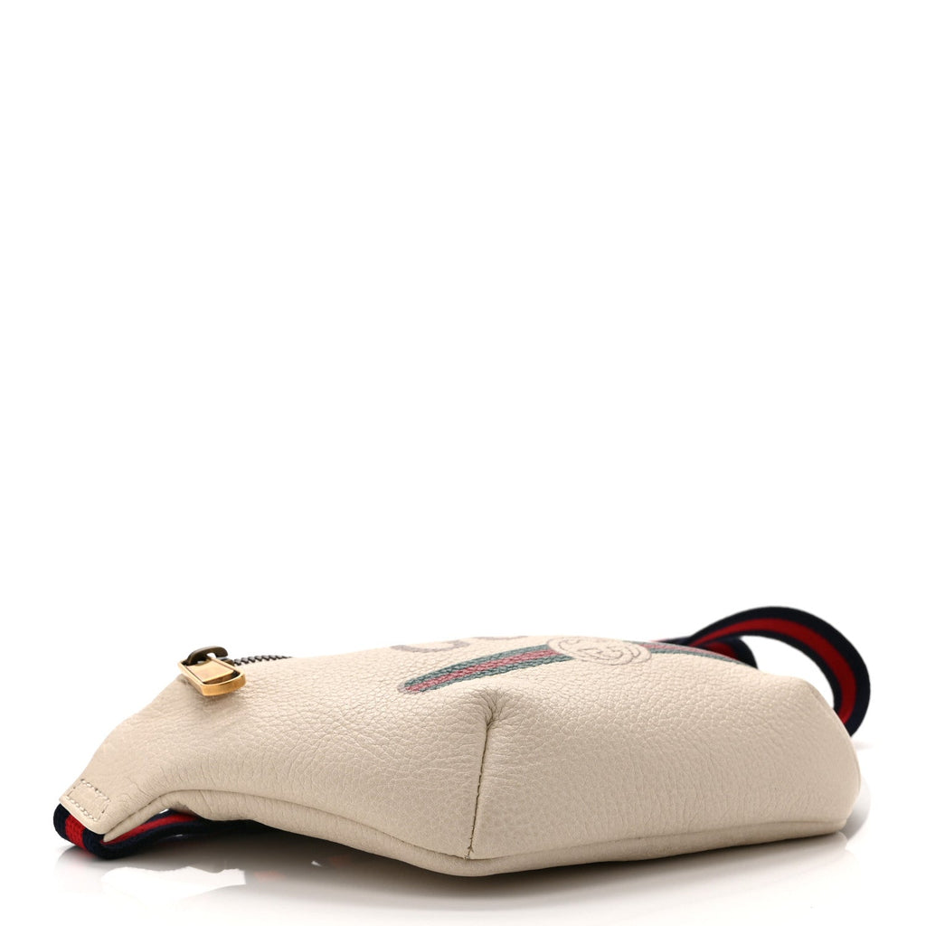 Grained Calfskin Small Logo Belt Bag White