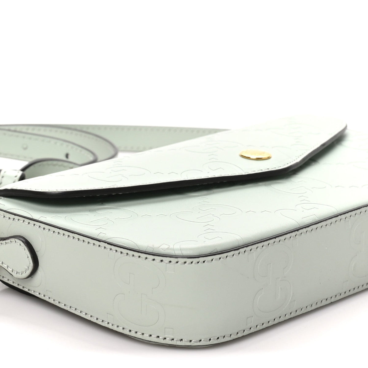 Calfskin GG Super Mini Shoulder Bag Pale Green
